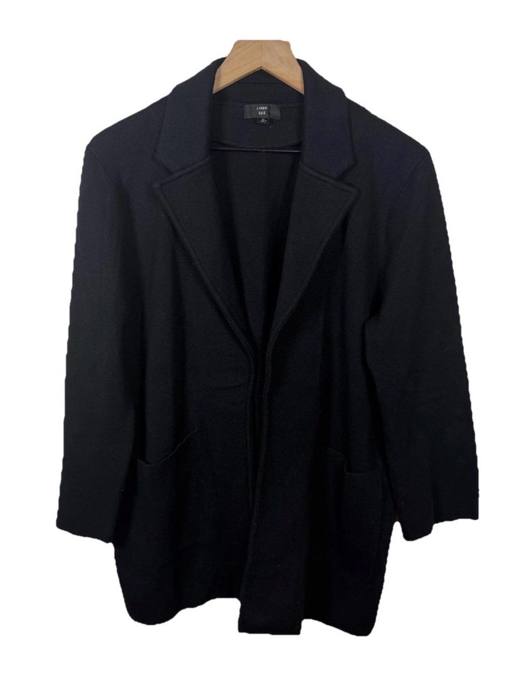 J. Crew Sophie Open Front Sweater Blazer Cardigan Womens Size M Black Office